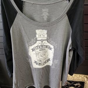 Torrid Deadly Love 3/4 sleeve size 2